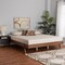 Baxton Studio Sarita MidCentury Modern Ash Walnut Finished Wood King Size Bed Frame 223-12886-ZORO - alternate 1